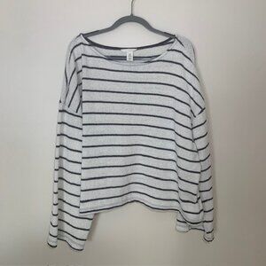 H&M Women Plus Nautical Striped Knit Scandi Sweater Cotton Blend Top Size 3XL